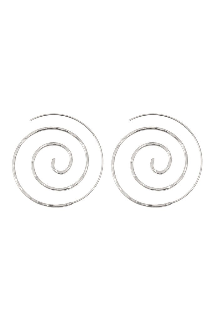 ROUND SWIRL TEXTURED HOOP EARRINGS