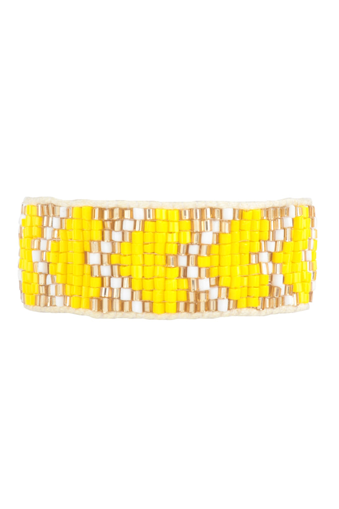 HEART SEED BEAD PULL TIE BRACELET