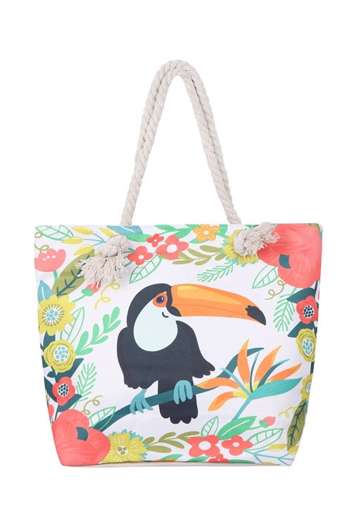 BIRD FLORAL TOTE BAG