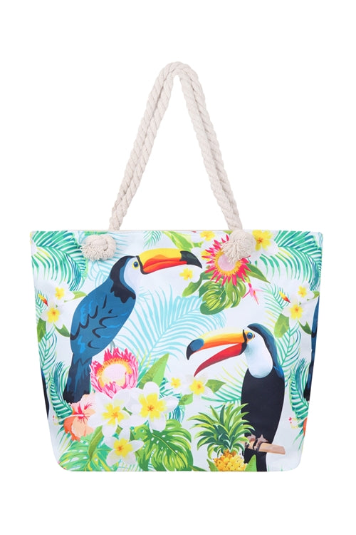 BIRD FLORAL TOTE BAG