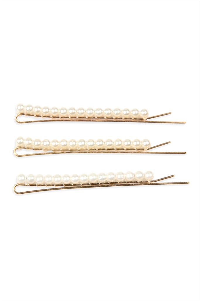 15 PIECES GLASS PEARL HAIR PIN