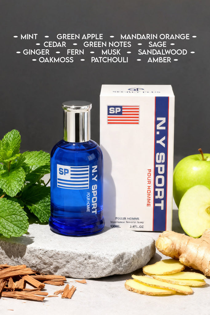 N.Y SPORT POUR HOMME SPRAY PERFUME EAU DE PARFUM FOR MEN - 100ML/3.4FL.OZ.
