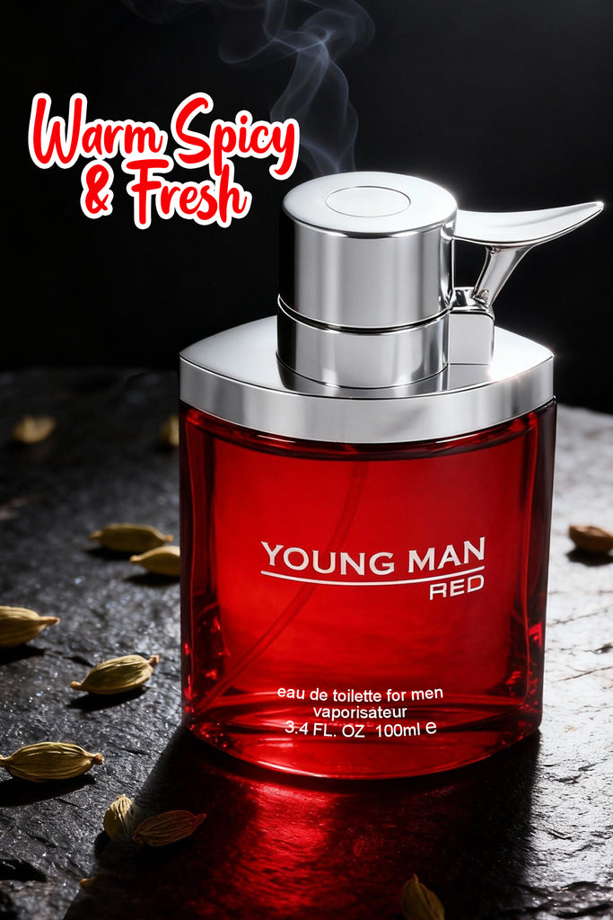 YOUNG MAN RED SPRAY PERFUME EAU DE PARFUM FOR MEN - 100ML/3.4FL.OZ