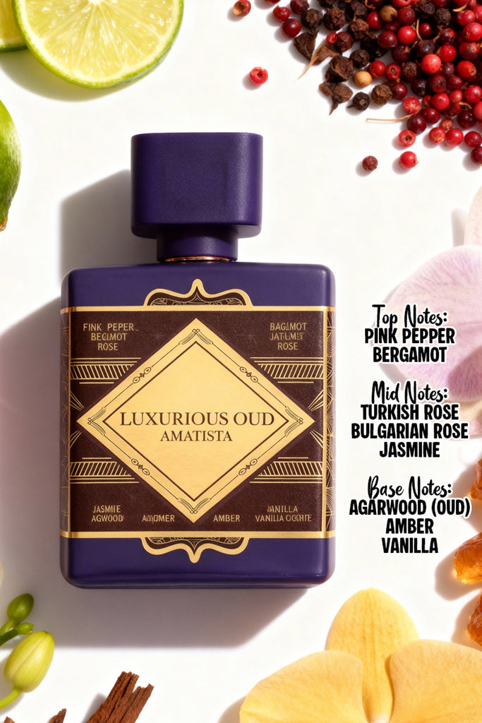 LUXURIOUS OUD AMATISTA SPRAY PERFUME EAU DE PARFUM FOR WOMEN - 100ML/3.4FL.OZ.