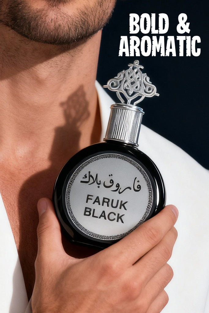 FARUK BLACK SPRAY PERFUME EAU DE PARFUM FOR MEN - 100ML/3.4FL.OZ. - Riah Fashion