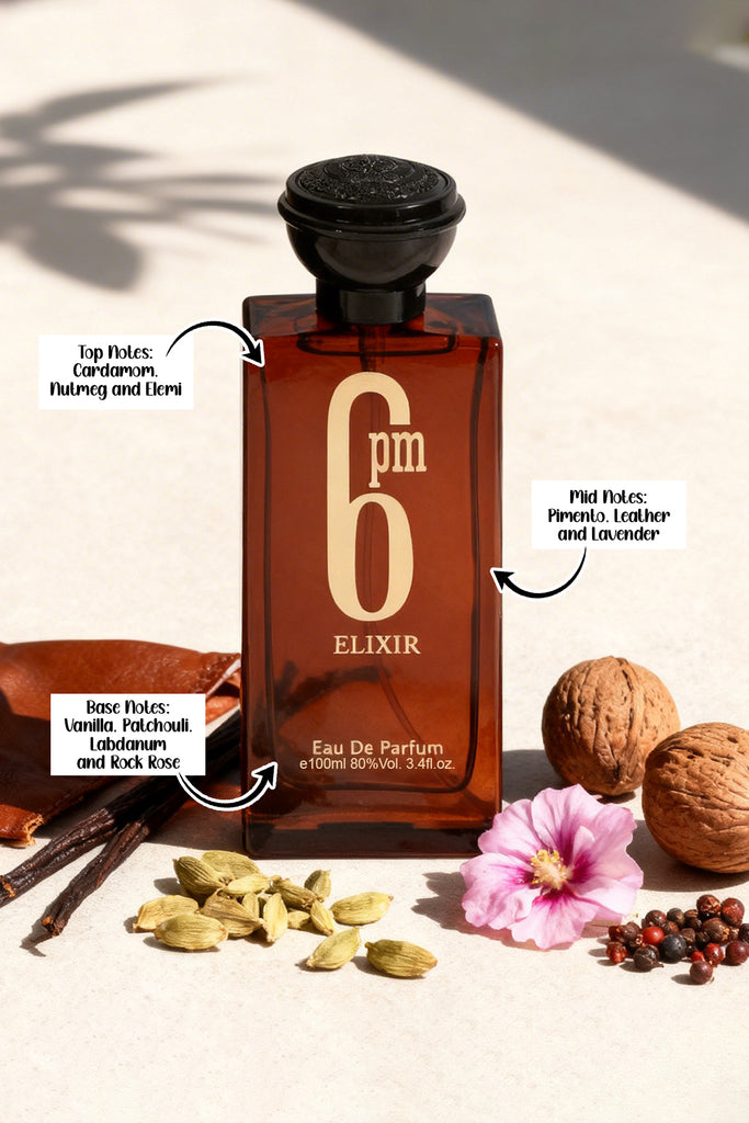 6 PM ELIXIR SPRAY PERFUME EAU DE PARFUM FOR MEN AND WOMEN - 100ML/3.4FL.OZ.