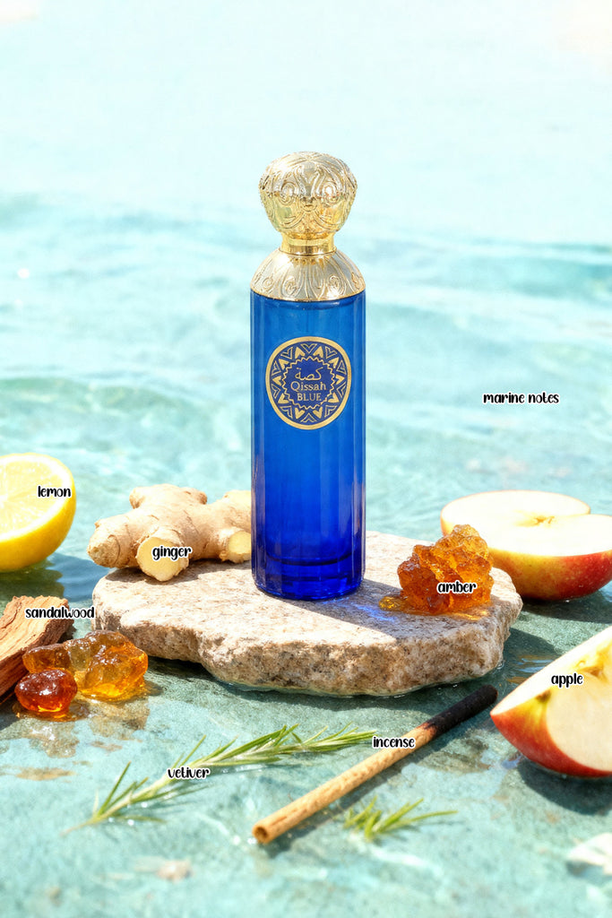 QISSAH BLUE SPRAY PERFUME EAU DE PARFUM FOR MEN - 100ML/3.4FL.OZ.