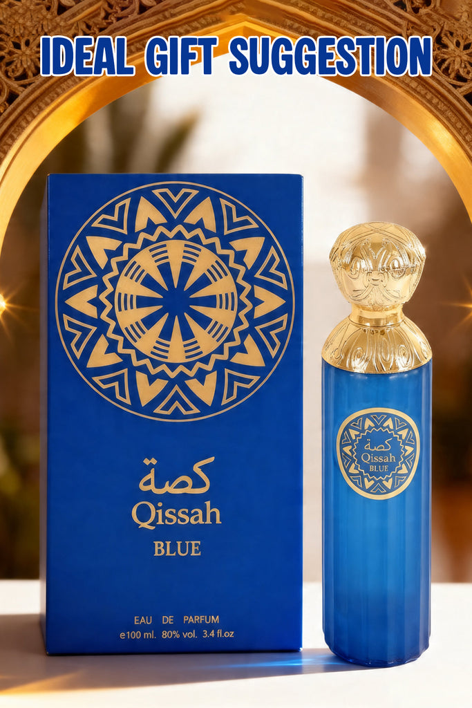 QISSAH BLUE SPRAY PERFUME EAU DE PARFUM FOR MEN - 100ML/3.4FL.OZ.