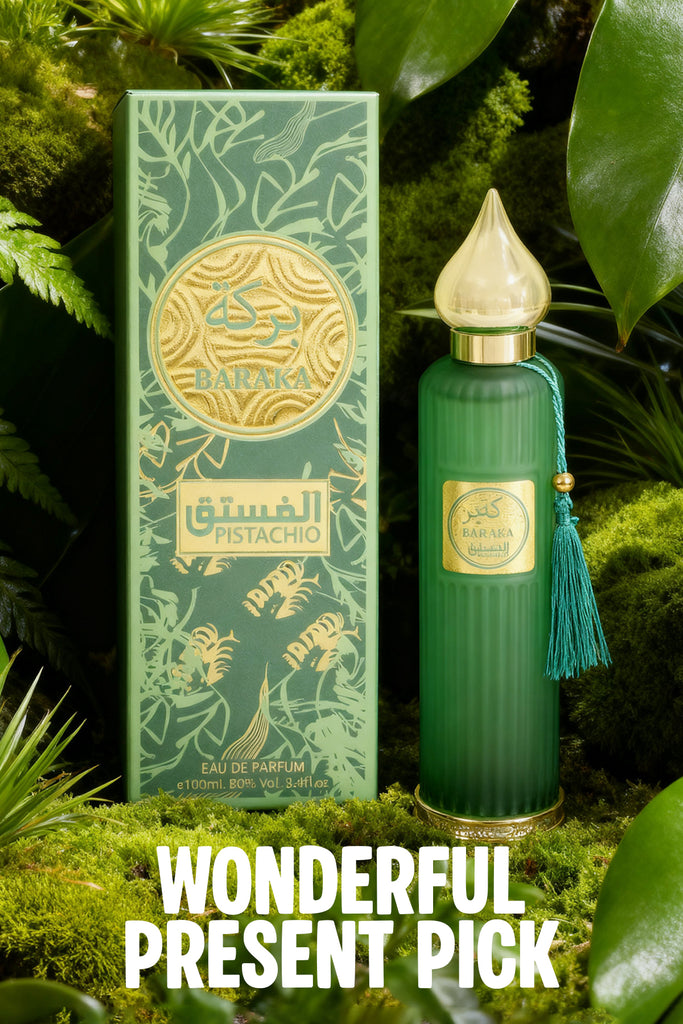 BARAKA PISTACHIO SPRAY PERFUME EAU DE PARFUM FOR MEN AND WOMEN - 100ML/3.4FL.OZ.