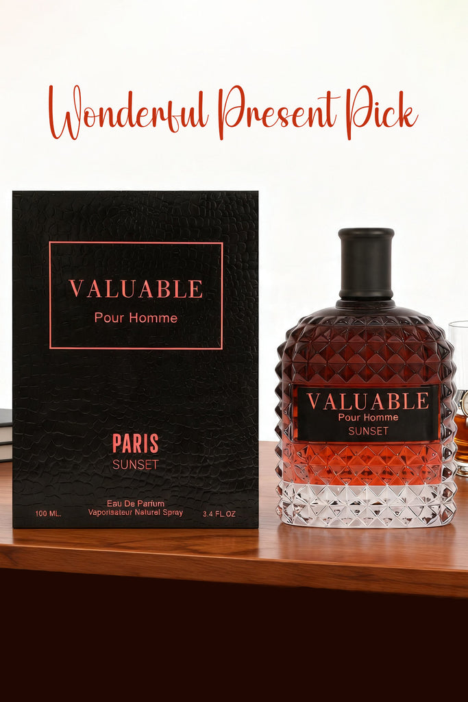 VALUABLE POUR HOMME PARIS SUNSET SPRAY PERFUME EAU DE PARFUM FOR MEN - 100ML/3.4FL.OZ.