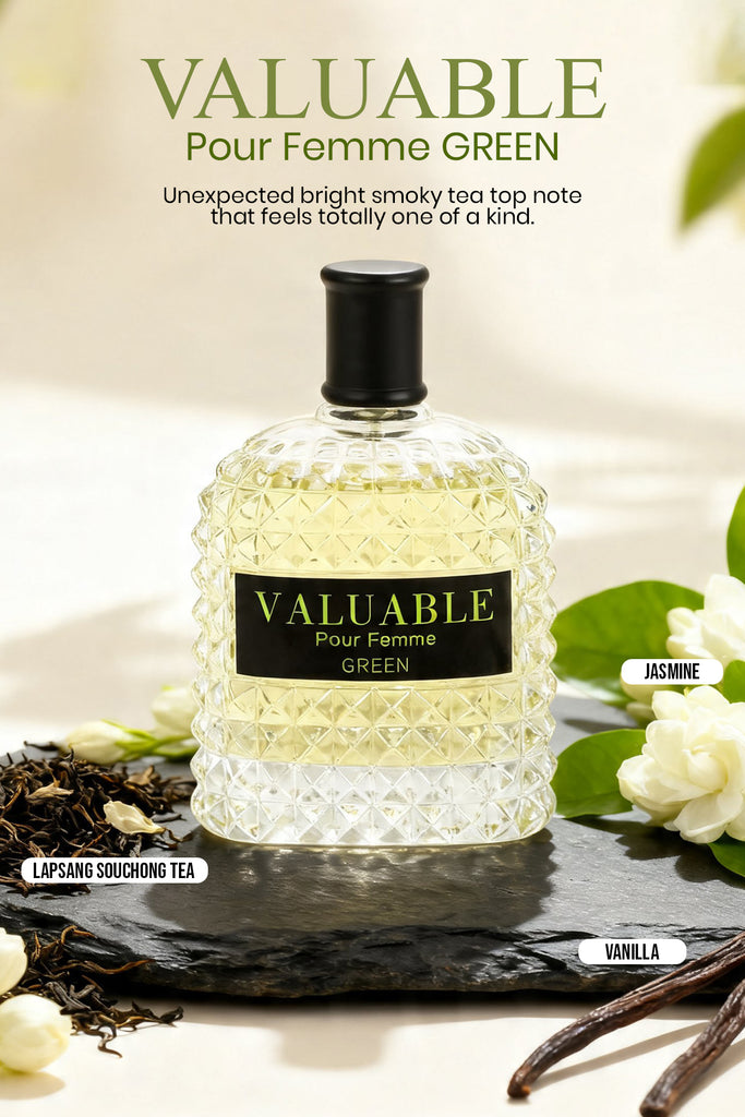 VALUABLE POUR FEMME PARIS GREEN SPRAY PERFUME EAU DE PARFUM FOR WOMEN - 100ML/3.4 FL.OZ.