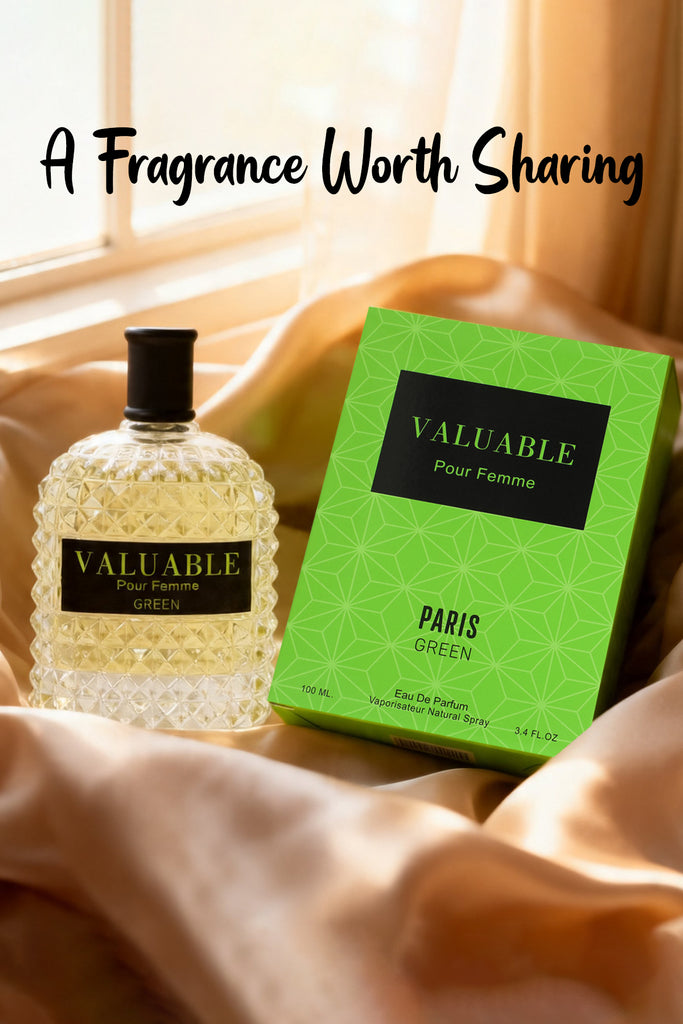 VALUABLE POUR FEMME PARIS GREEN SPRAY PERFUME EAU DE PARFUM FOR WOMEN - 100ML/3.4 FL.OZ.