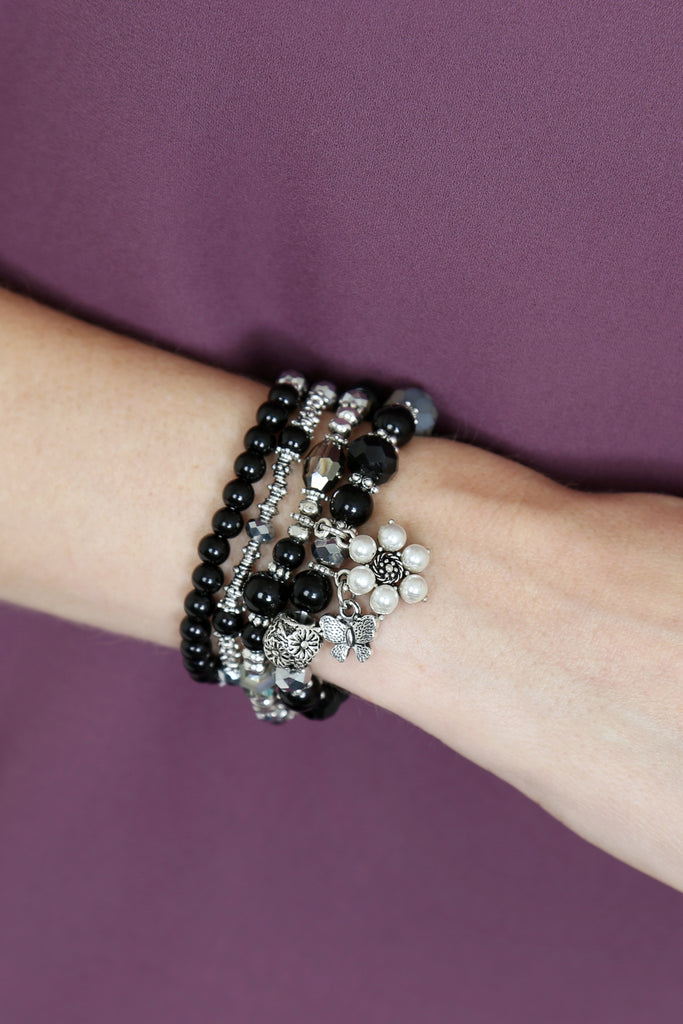 BUTTERFLY PEARL CLASSY STACKABLE BRACELET