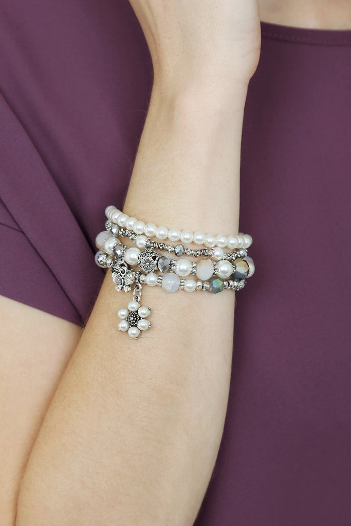 BUTTERFLY PEARL CLASSY STACKABLE BRACELET