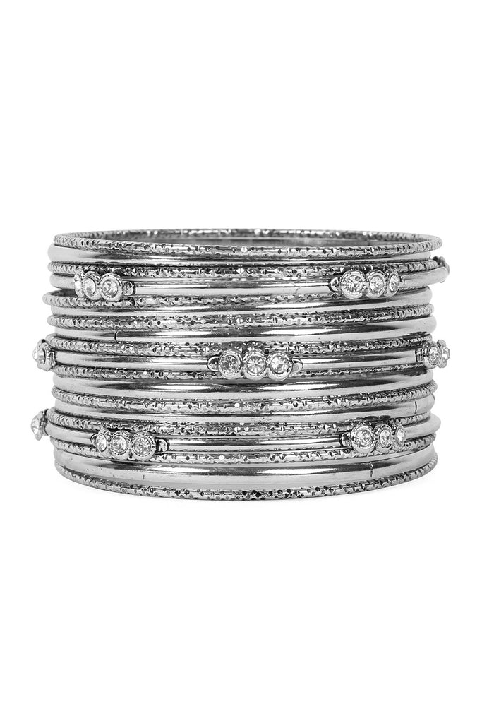 EMBELISHED MULTIPLE BRASS BANGLE BRACELET