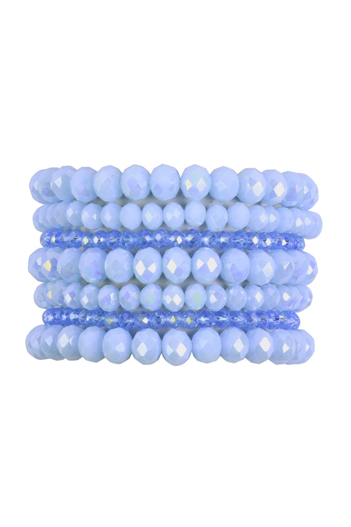 SEVEN LINES GLASS BEADS STRETCH BRACELET