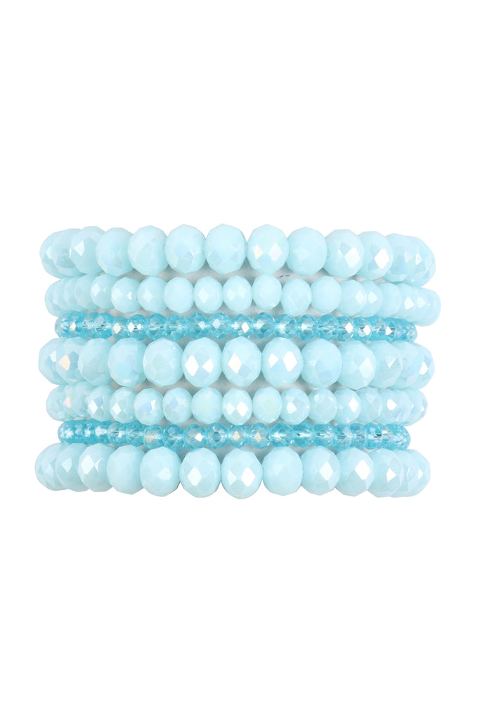 SEVEN LINES GLASS BEADS STRETCH BRACELET