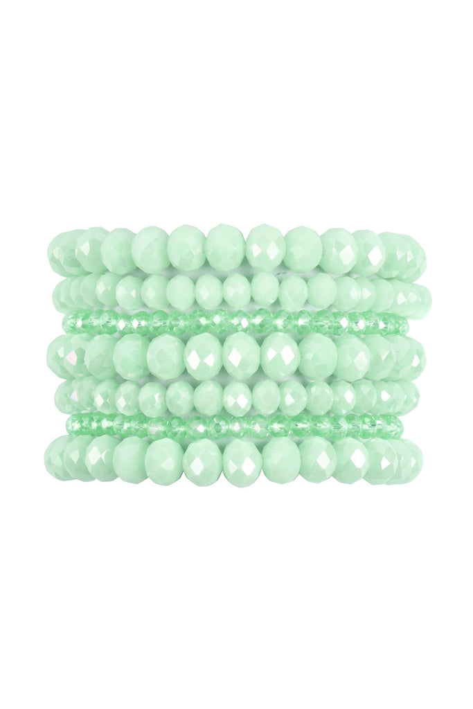 SEVEN LINES GLASS BEADS STRETCH BRACELET