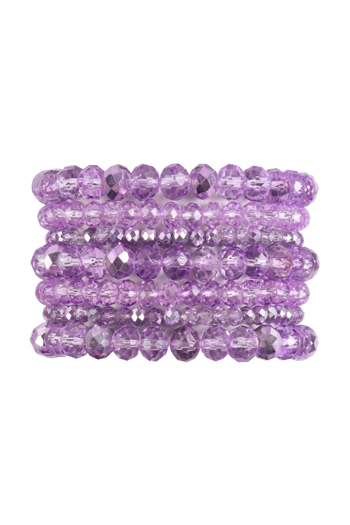 SEVEN LINES GLASS BEADS STRETCH BRACELET