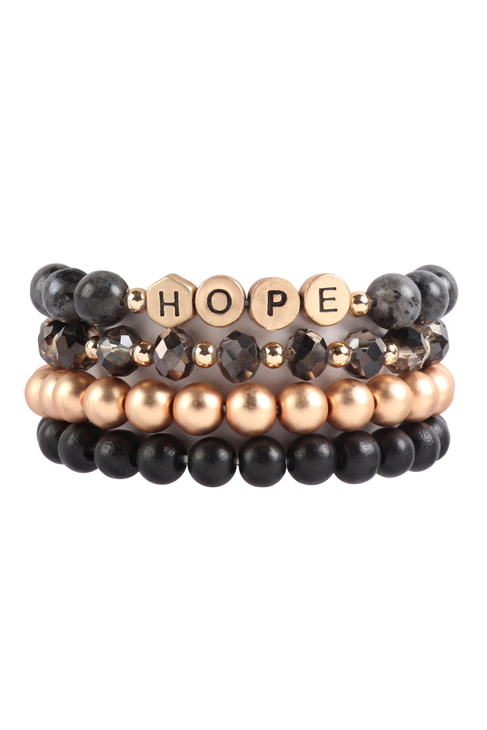 HDB3024 - "HOPE" CHARM MULTILINE BEADED BRACELET