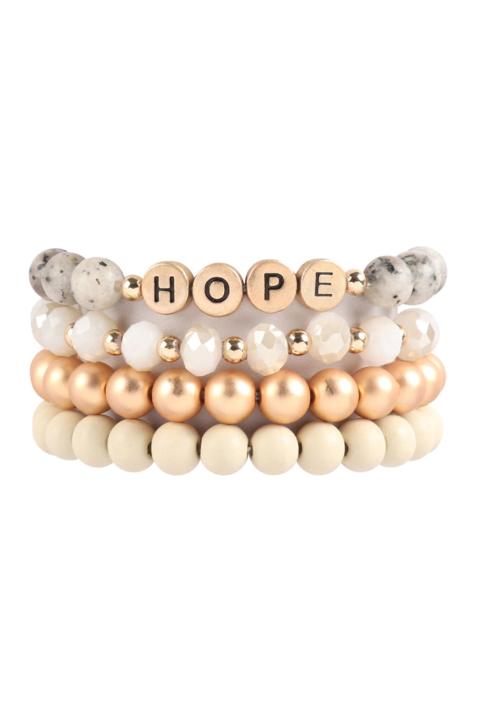 HDB3024 - "HOPE" CHARM MULTILINE BEADED BRACELET