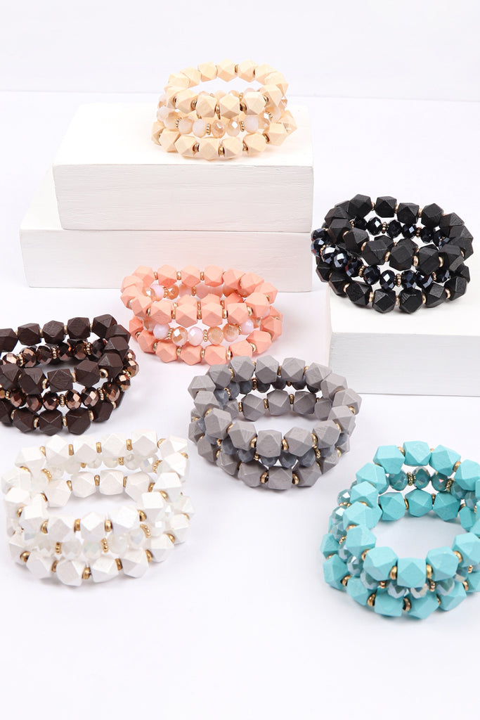 HDB3226 - THREE LINES BEADS BRACELET