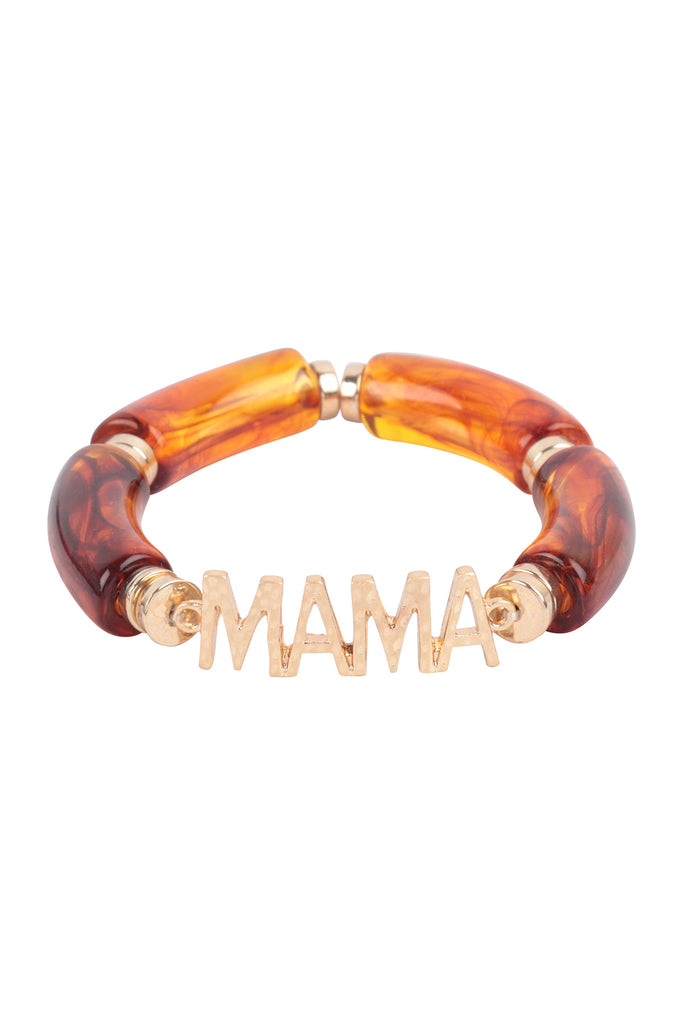MAMA TUBULAR BEADS RESIN STRETCH BRACELET