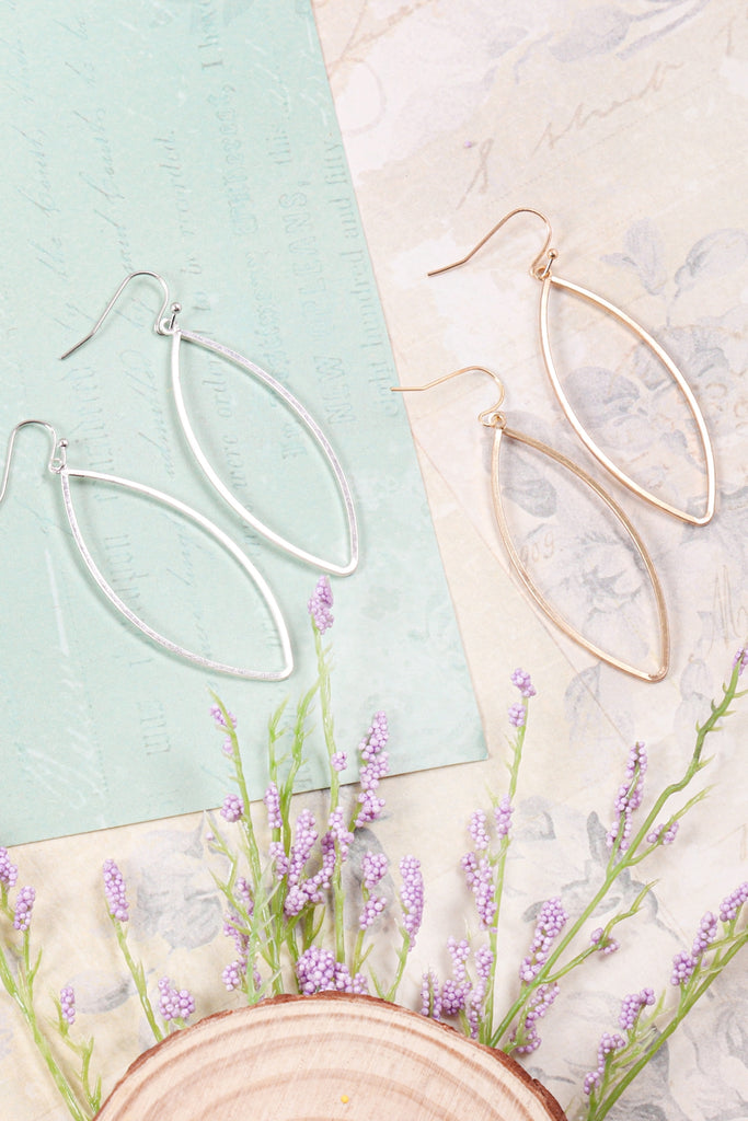 HDE2968 - OPEN MARQUISE DANGLE DROP HOOK EARRINGS - Riah Fashion