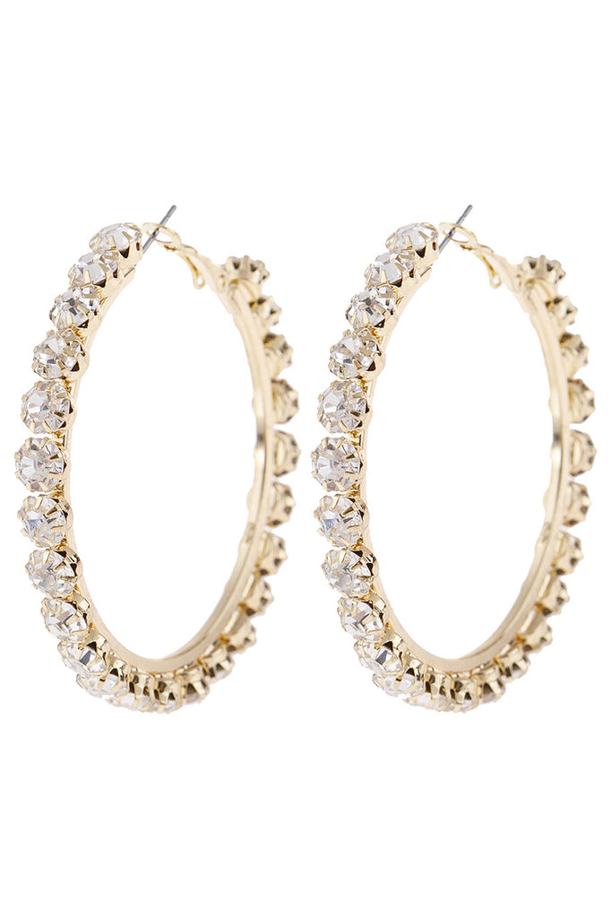 1.75" CRYSTAL BEADS HOOP EARRINGS