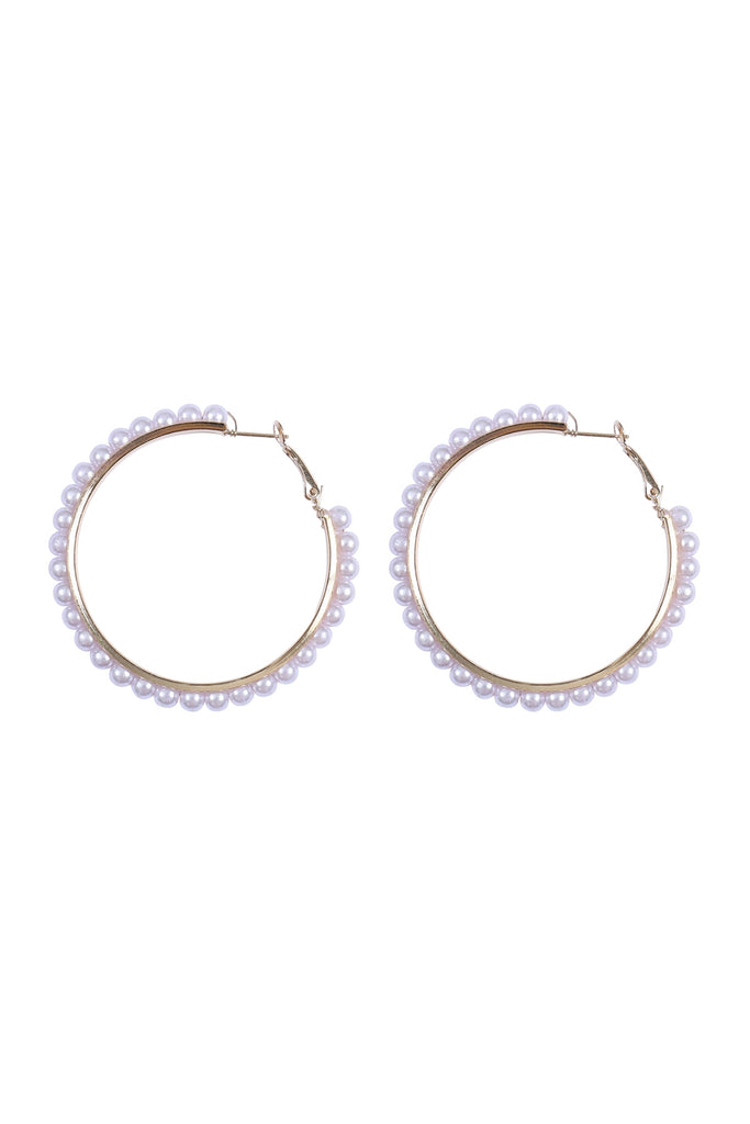 PEARL HOOP BOHO EARRING SET