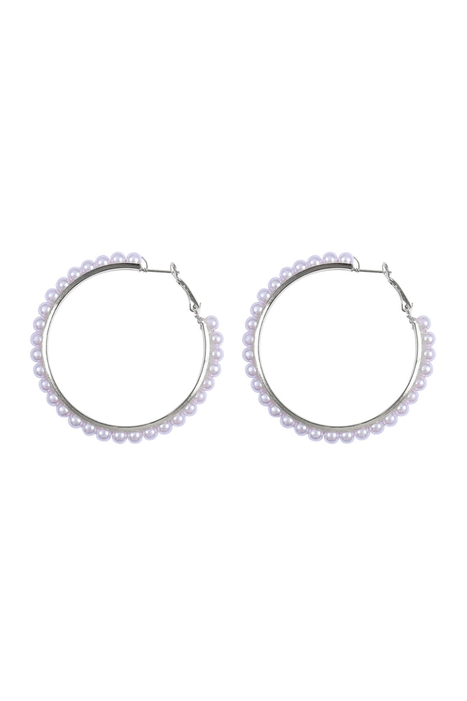 PEARL HOOP BOHO EARRING SET