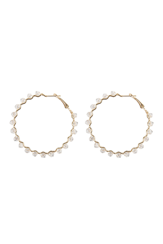 ZIGZAG GLASS BEADS HOOP EARRINGS ASSORTED SET