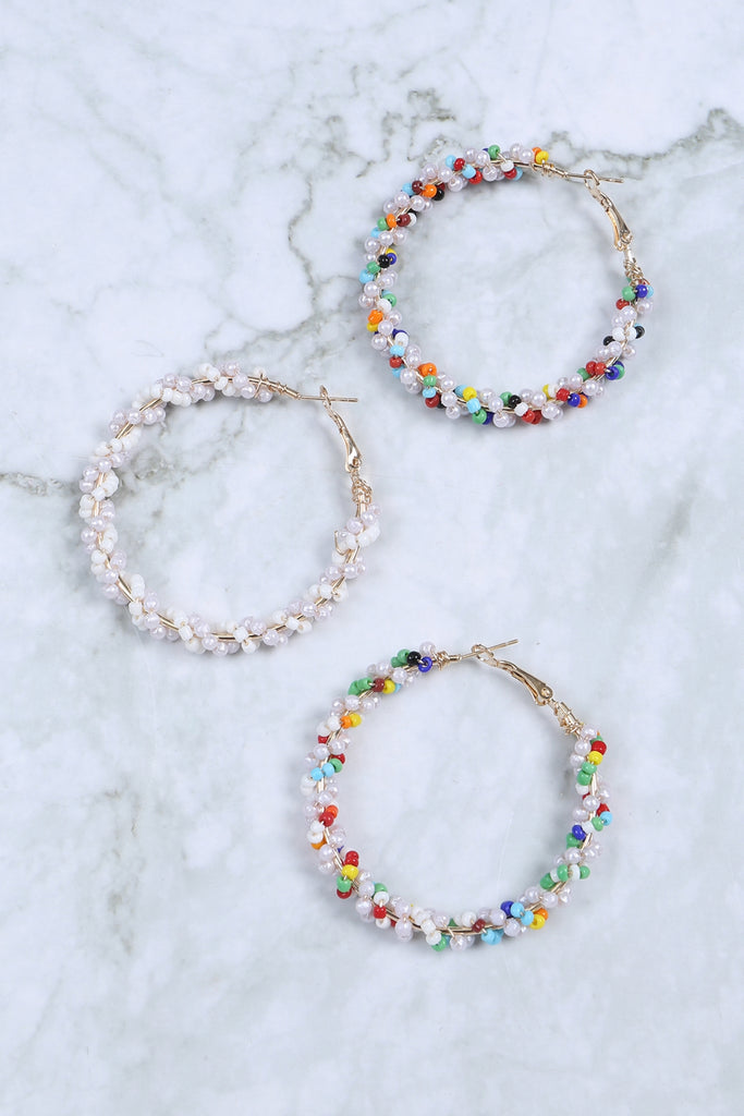 WRAP SEED BEADS BOHO EARRINGS SET
