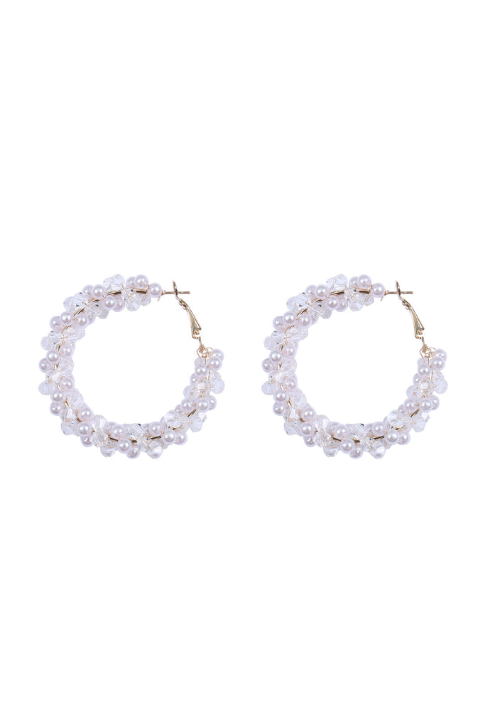 WRAP PEARL GLASS BEADS BOHO EARRINGS SET