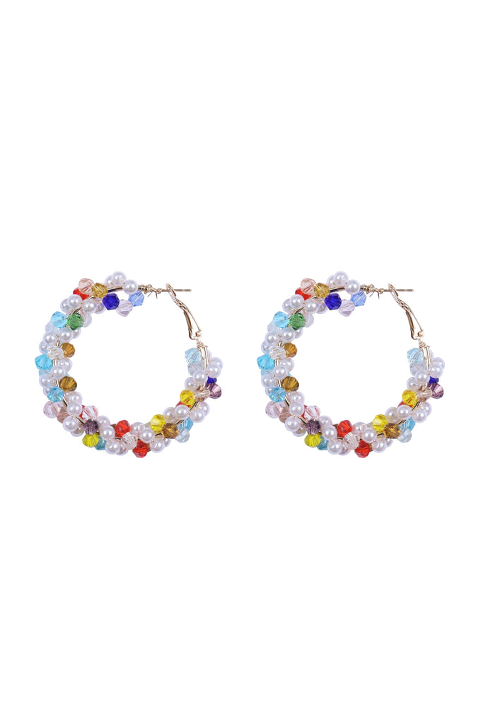 WRAP PEARL GLASS BEADS BOHO EARRINGS SET
