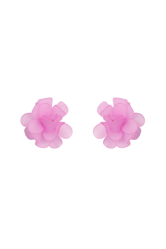 HDE3889 - ACRYLIC FLOWER PETALS POST STUD EARRINGS