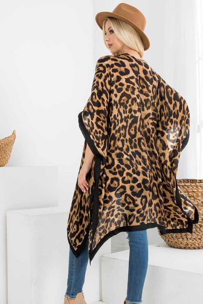 LEOPARD OPEN FRONT KIMONO