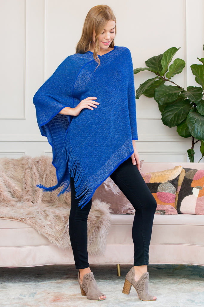 HDF3011 - ULTRA SOFT TWO TONE FRINGE PONCHO