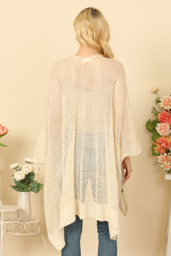 CROCHET MESH KIMONO CARDIGAN