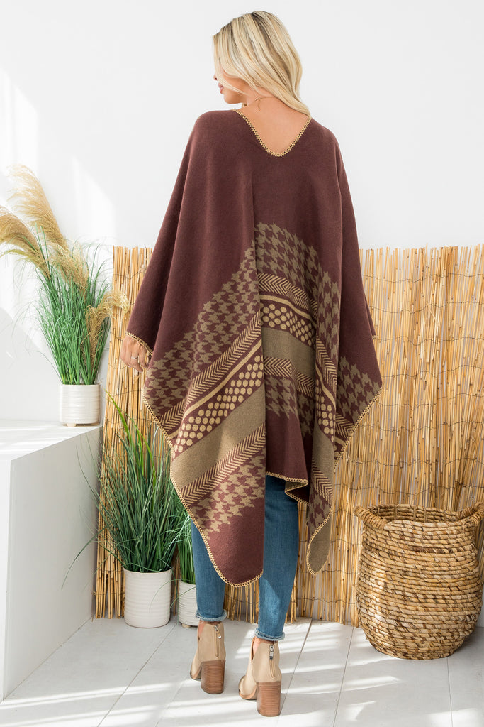 Stripes Pattern Warmer Open Front Kimono