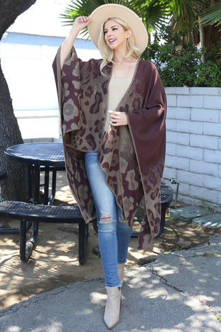 LEOPARD OPEN FRONT KIMONO