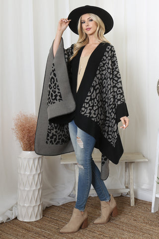 LEOPARD OPEN FRONT KIMONO