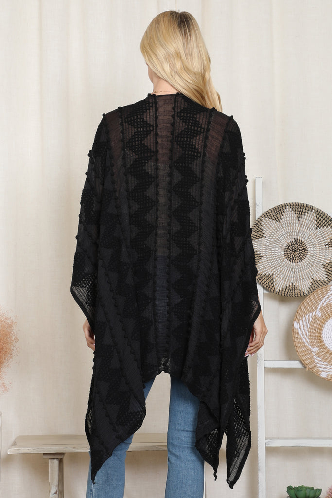 ZIGZAG POMPOM PALMER KIMONO