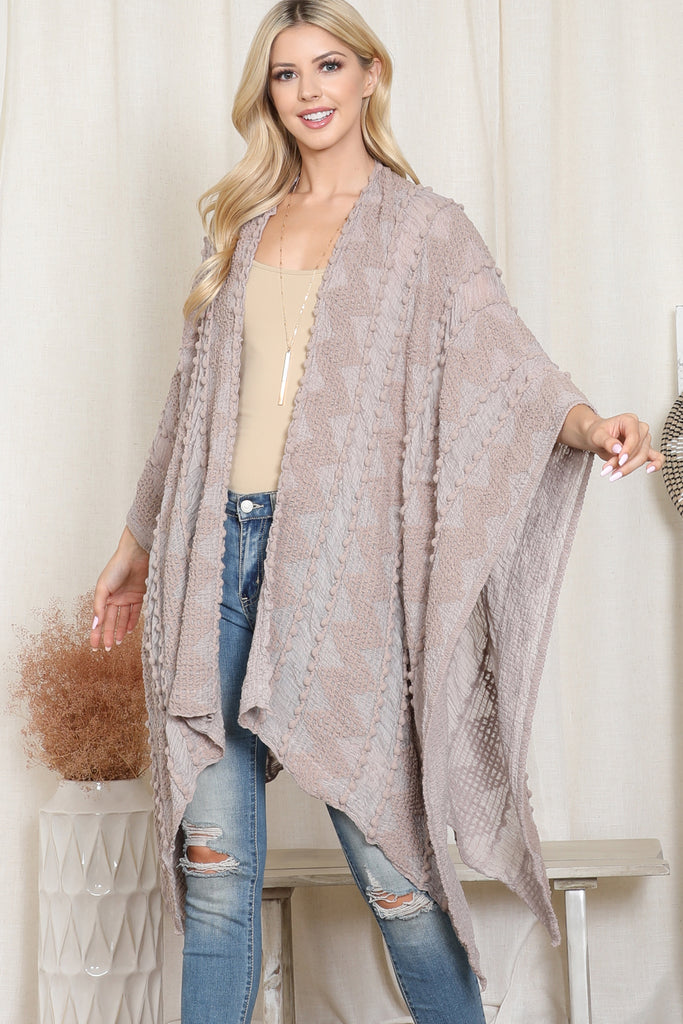 ZIGZAG POMPOM PALMER KIMONO