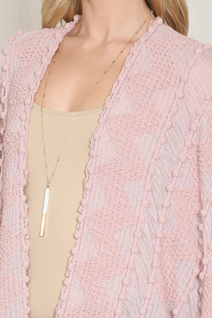 ZIGZAG POMPOM PALMER KIMONO