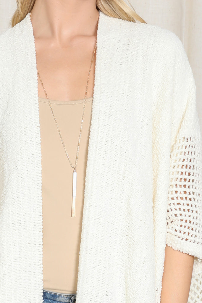 CROCHET WITH SEE THROUGH BORDER LINE OPEN FRONT KIMONO