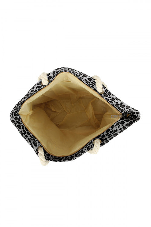 LEOPARD PRINTED TOTE BAG