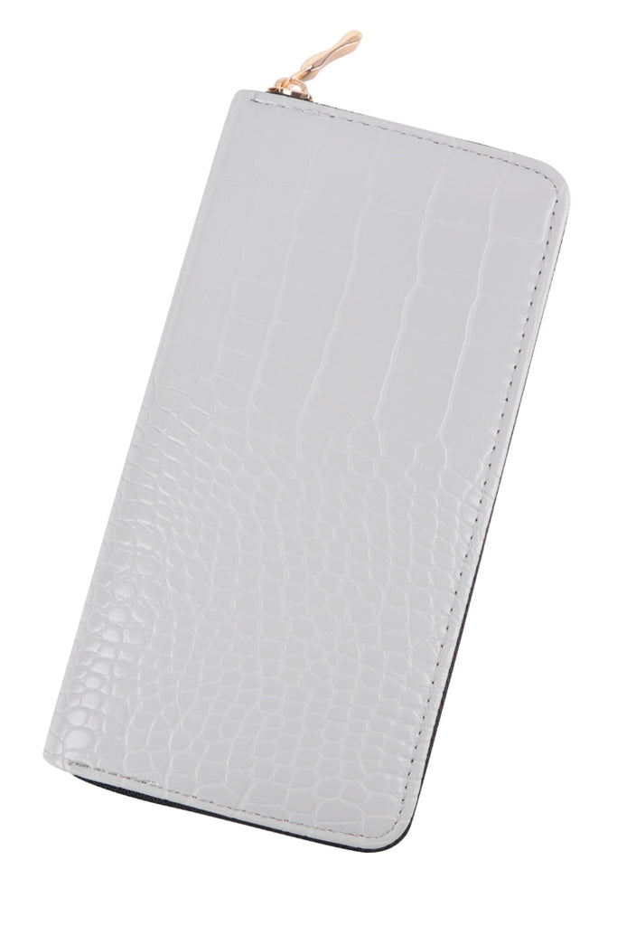 TEXTURED LEATHER ZIPPER WALLET
