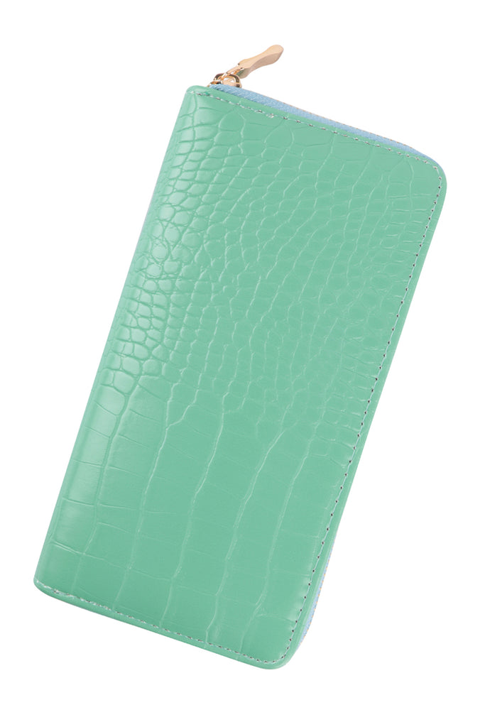 TEXTURED LEATHER ZIPPER WALLET