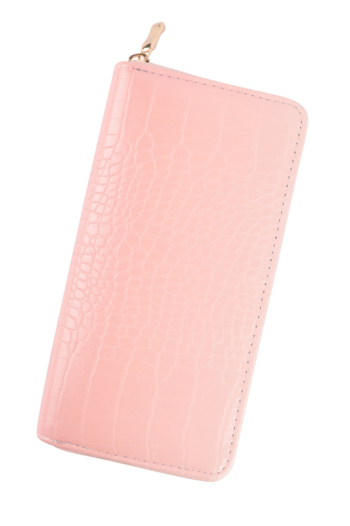 TEXTURED LEATHER ZIPPER WALLET